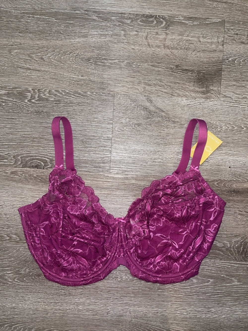 Delimira Lace Underwire Bra in Berry Plum sexy feminine lightweight 40j